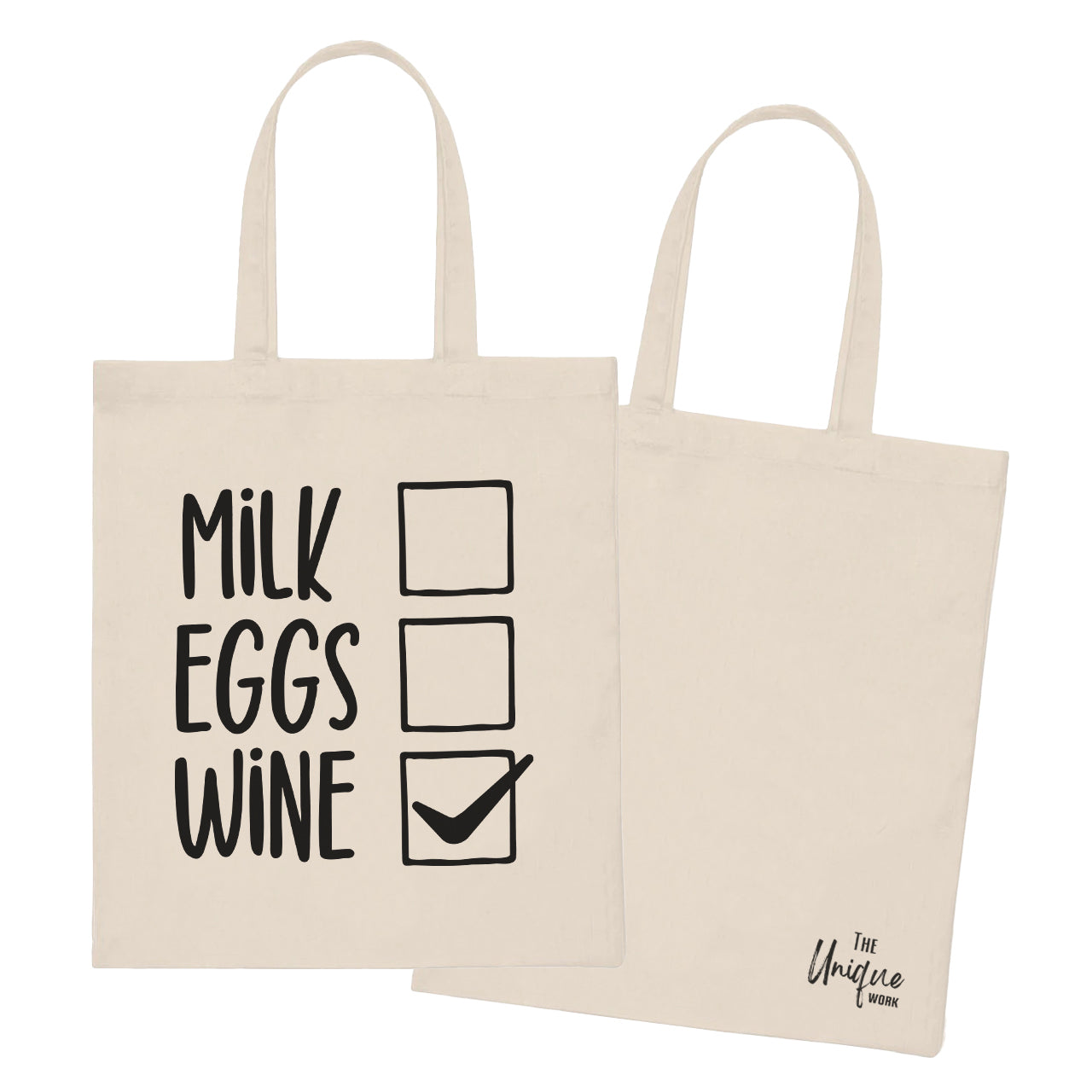 Milk Eggs Wine - Tote Bag