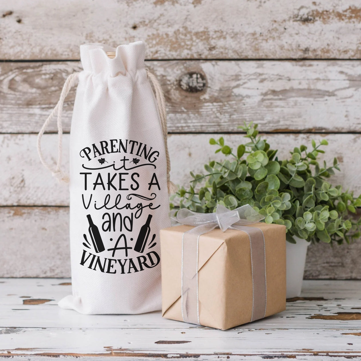 Parenting It Takes A Village And A Vineyard - Wine Bag